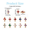 Cheriswelry 20Pcs 10 Styles Brass Cubic Zirconia & Glass Connector Charms KK-CW0001-06-4