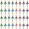 SUNNYCLUE 32Pcs 8 Colors Printed Alloy Pendants ENAM-SC0005-39-1