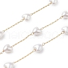 ABS Imitation Pearl Heart Beaded Chains CHS-A015-03G-1