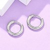 Tarnish Resistant 304 Stainless Steel Huggie Hoop Earrings X-EJEW-F111B-13mm-P-5
