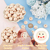 GOMAKERER 80Pcs Printed Wood European Beads WOOD-GO0001-06-5