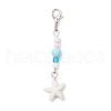 Ocean Theme Porcelain Charm & Glass Beads Pendant Decorations HJEW-JM03154-02-2