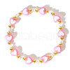 Acrylic Heart Baeds Stretch Bracelets OE2988-3-1
