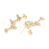 Cubic Zirconia Butterfly Dangle Stud Earrings X-EJEW-I263-03G-2