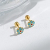 304 Stainless Steel Stud Enamel Earrings EJEW-Q028-04B-G-1