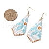Glass Seed Beaded Dangle Earrings EJEW-MZ00167-01-3