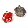 Light Gold Alloy Enamel Pendants ENAM-Q032-06E-2