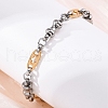 201 Stainless Steel Byzantine Chain Bracelets BJEW-B078-170GP-4