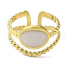 304 Stainless Steel Enamel Open Cuff Rings for Women RJEW-F166-46G-02-2
