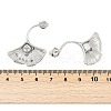 304 Stainless Steel Micro Pave Clear Cubic Zirconia Stud Earrings EJEW-F353-02P-5