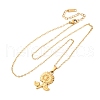 304 Stainless Steel Flower Pendant Necklaces NJEW-H059-30C-G-4
