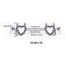 316L Surgical Stainless Steel Purple Cubic Zirconia Nipple Nail Rings WGE45DD-05-1