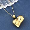 201 Stainless Steel Love Heart Pendant Necklaces for Women NJEW-Z069-01G-01-2
