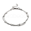 304 Stainless Steel Satellite Chains Multi-strand Bracelets for Men Women BJEW-Q038-11P-4