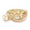 Brass Micro Pave Clear Cubic Zirconia Beads Pendant ZIRC-M114-16G-3