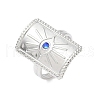 304 Stainless Steel Rhinestone Cuff Rings RJEW-S626-09P-2