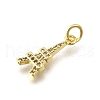 Brass Micro Pave Clear Cubic Zirconia Pendants KK-F899-13G-2
