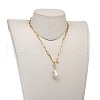 Natural Baroque Pearl Keshi Pearl Pendant Necklaces NJEW-JN02909-01-5