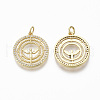 Brass Micro Pave Clear Cubic Zirconia Pendants KK-R133-041G-NF-2