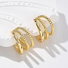 Triple-Layer Brass Open Cuff Earrings for Women EJEW-G297-33G-4