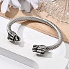 Viking 304 Stainless Steel Open Cuff Bangles for Men BJEW-U001-07J-AS-4
