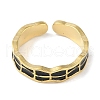 Ion Plating(IP) 304 Stainless Steel Enamel Cuff Finger Rings RJEW-L107-087G-02-2