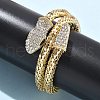 Snake Alloy Rhinestone Bangles for Women BJEW-G085-01G-02-3