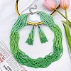 Bohemian Style Acrylic Seed Beaded Multilayer Necklaces & Tassel Dangle Earrings Sets FS-WG5C0BD-09-1