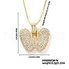 Elegant Brass Micro Pave Clear Cubic Zirconia 3D Initial Necklaces DV4415-20-1