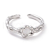 Plastic Round Beaded Open Cuff Ring RJEW-D119-05P-2
