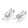 Rhodium Plated 925 Sterling Silver Micro Pave Cubic Zirconia Peg Bails STER-T004-27P-1