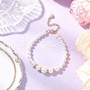 Shell Pearl Round Beaded Bracelets for Women BJEW-JB11923-1