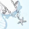 Summer Beach 304 Stainless Steel Starfish Shell Shaped Bib Necklaces NJEW-R026-17P-1