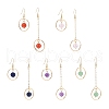 Natural Gemstone Round Beads Dangle Earrings EJEW-JE05141-1