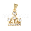 Brass Micro Pave Cubic Zirconia Pendants KK-A252-19G-1