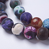 Natural Fire Crackle Agate Bead Strands G-E393-8mm-08G-3