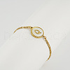 Flat Round with Letter Pattern 304 Stainless Steel Link Bracelets FS-WG4692B-31-1