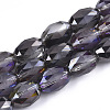 Electroplated Glass Beads Strands X-EGLA-T015-02B-01-1