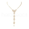 Brass Micro Pave Cubic Zirconia Pendant Necklaces & Dangle Earrings Sets SJEW-JS01325-8
