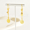 Fashionable Classic Flat Round Brass Tassel Hoop Earrings EH8796-3