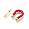Brass Enamel D-Ring Anchor Shackle Clasps KK-P201-01G-J-2