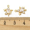 Brass Pave Clear Cubic Zirconia Connector Charms KK-H460-19G-3