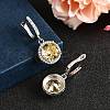 925 Sterling Silver Micro Pave Cubic Zirconia Dangle Hoop Earrings EJEW-F371-01B-02-3