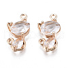 Brass Micro Pave Clear Cubic Zirconia Pendants X-KK-S359-136-RS-1