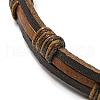 6Pcs 6 Style Adjustable Braided Imitation Leather Cord Bracelet Set BJEW-F458-09-4