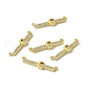Rack Plating Brass Micro Pave Clear Cubic Zirconia Connector Charms KK-C007-37G-C-1
