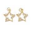 Brass Micro Pave Cubic Zirconia Pendants KK-Q068-64G-1