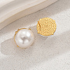 Fashionable Brass Half Round Stud Earrings OO2470-3