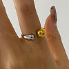 304 Stainless Steel Open Cuff Rings for Women RJEW-K296-04GP-3