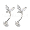 999 Fine Silver Micro Pave Clear Cubic Zirconia Ear Plug Gauges EJEW-P296-06P-1